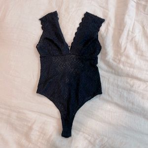 Free People Black Lace bodysuit intimately free